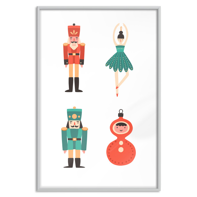 Wandposter Christmas Tree Toys - Ballerina and Toy Soldiers in Festive Colors 148039 additionalImage 25