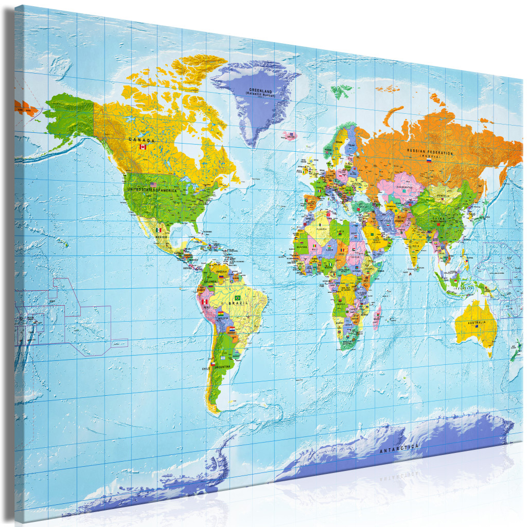 Schilderij Political World Map [Large Format]