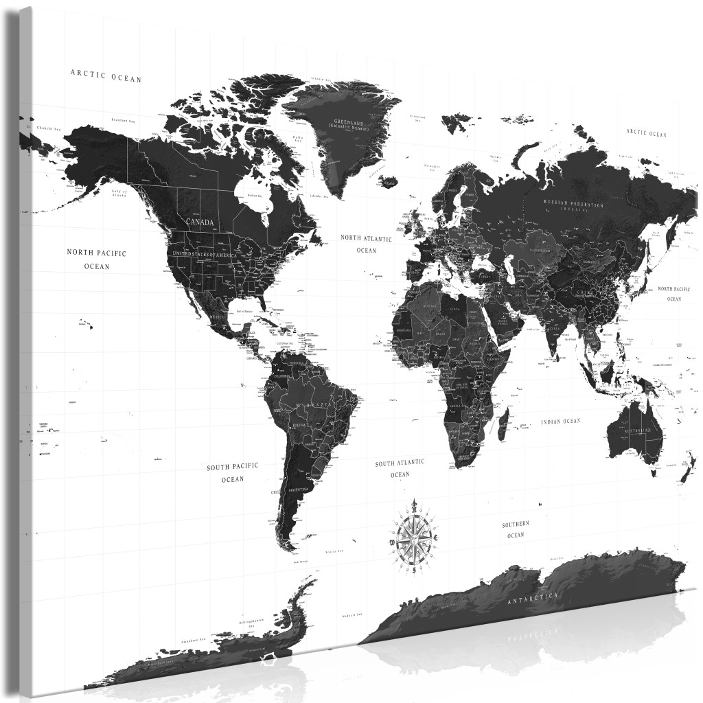 Duży Obraz XXL Czarno-biała Mapa [Large Format]