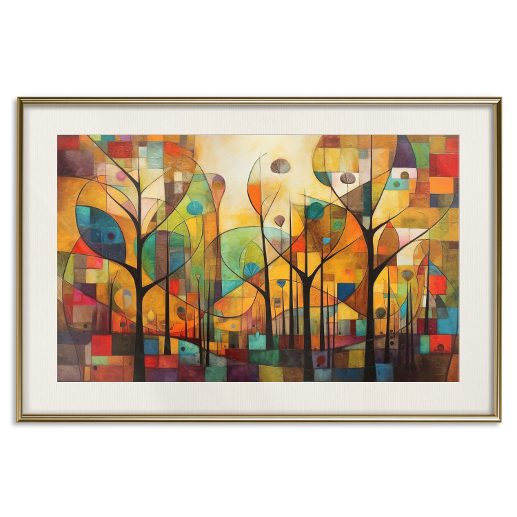 Póster Colored Forest - A Geometric Composition Inspired by Klimt’s Style 151139 additionalImage 26