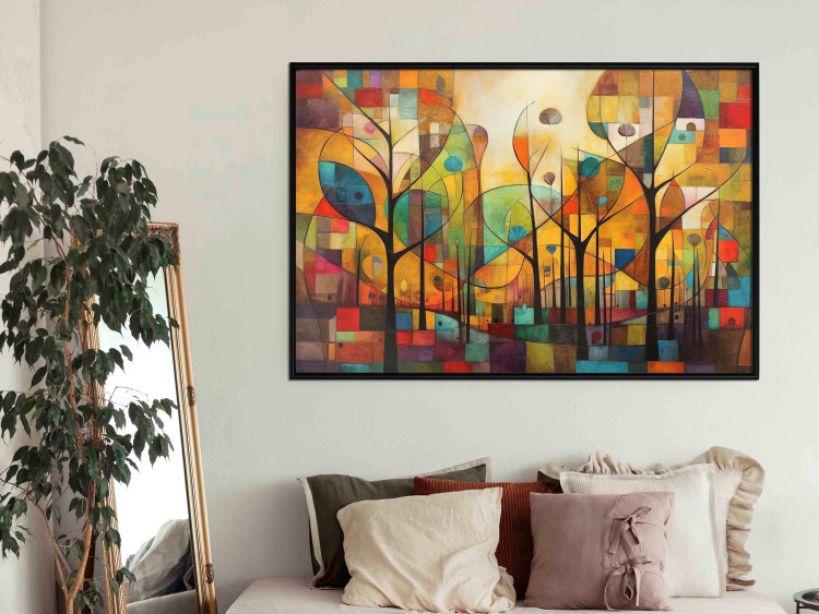 Póster Colored Forest - A Geometric Composition Inspired by Klimt’s Style 151139 additionalImage 15