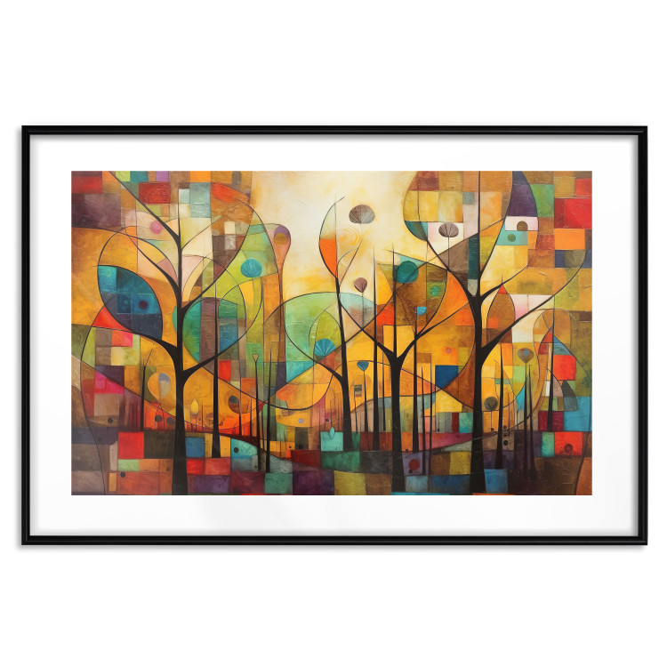 Póster Colored Forest - A Geometric Composition Inspired by Klimt’s Style 151139 additionalImage 22