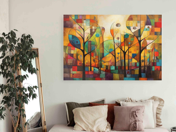 Póster Colored Forest - A Geometric Composition Inspired by Klimt’s Style 151139 additionalImage 17