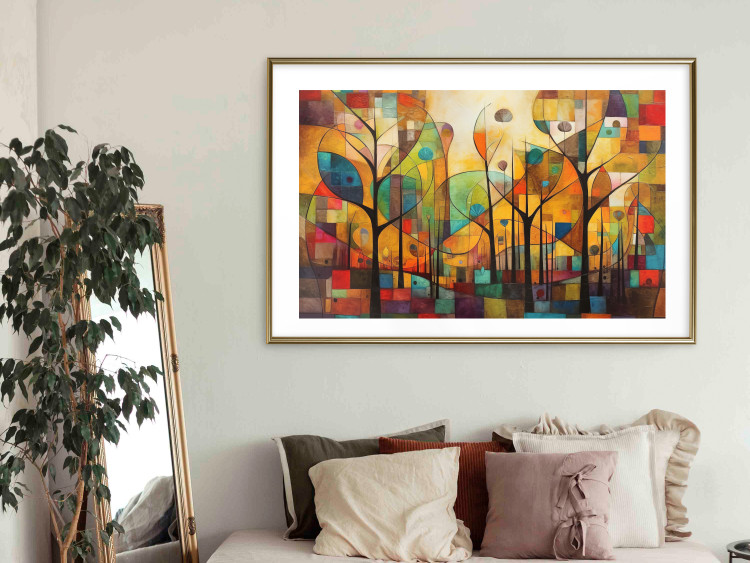 Póster Colored Forest - A Geometric Composition Inspired by Klimt’s Style 151139 additionalImage 14