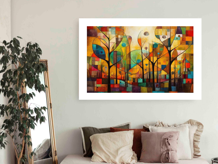 Póster Colored Forest - A Geometric Composition Inspired by Klimt’s Style 151139 additionalImage 12