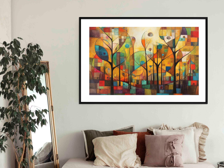 Póster Colored Forest - A Geometric Composition Inspired by Klimt’s Style 151139 additionalImage 13