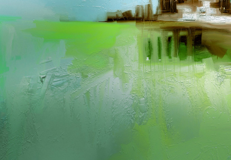 Tableau sur toile Horizon de terre retrouvé (1 pièce) - Abstraction bleu-vert 47439 additionalImage 4