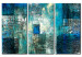 Cuadro decorativo Fantasía (3-piezas) - abstracción azul de textura variada 48039