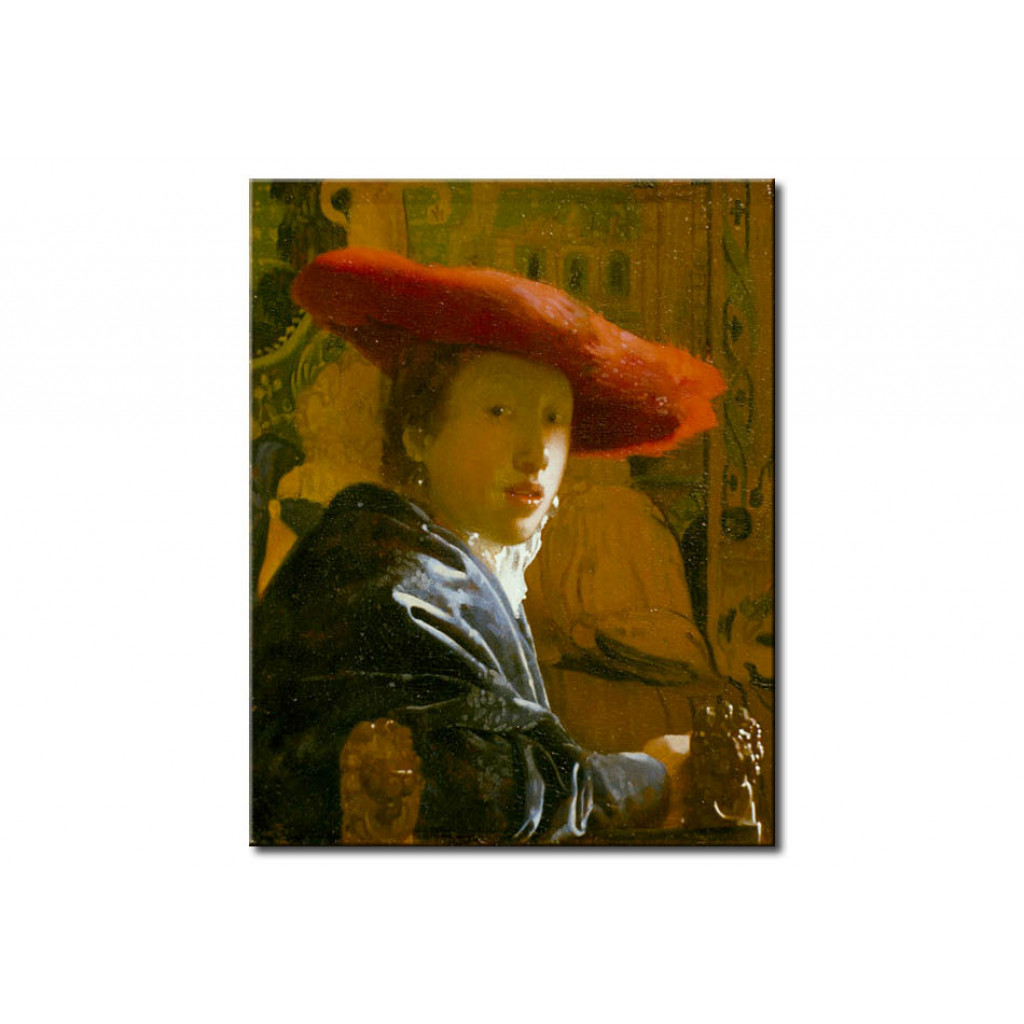 Schilderij  Jan Vermeer: Girl With Red Hat