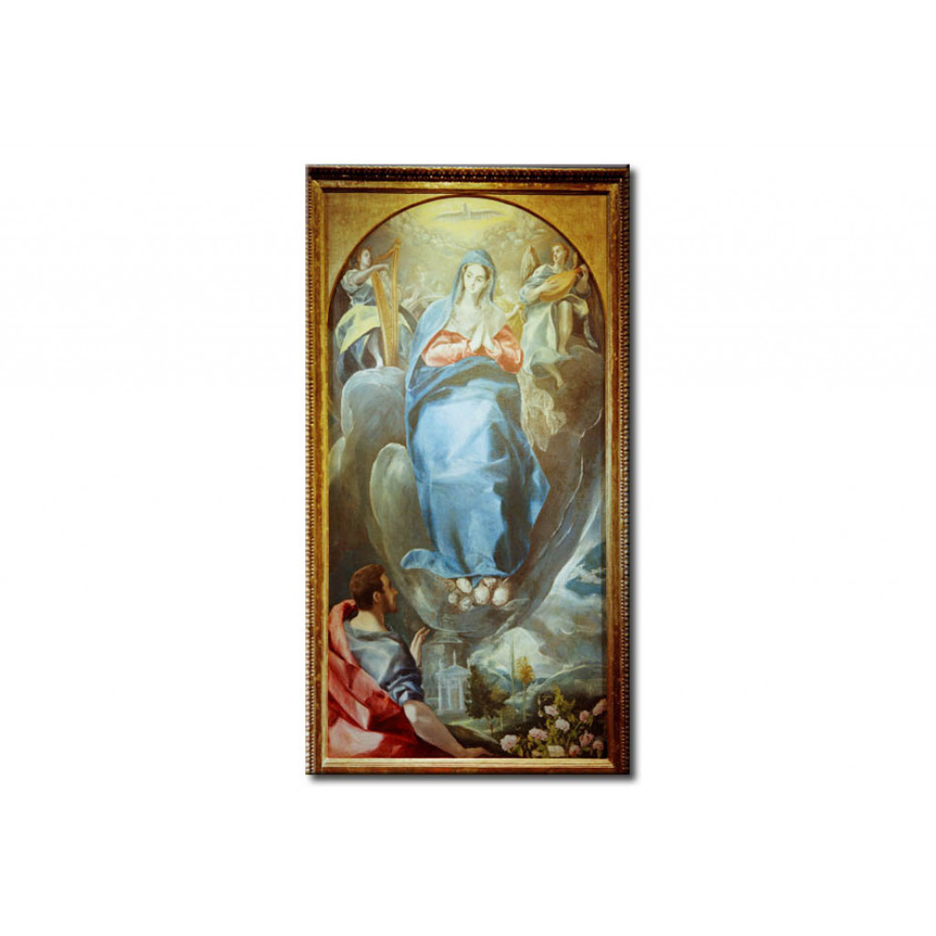 Målning Maria Immaculata Mit Johannes Dem Evangelisten