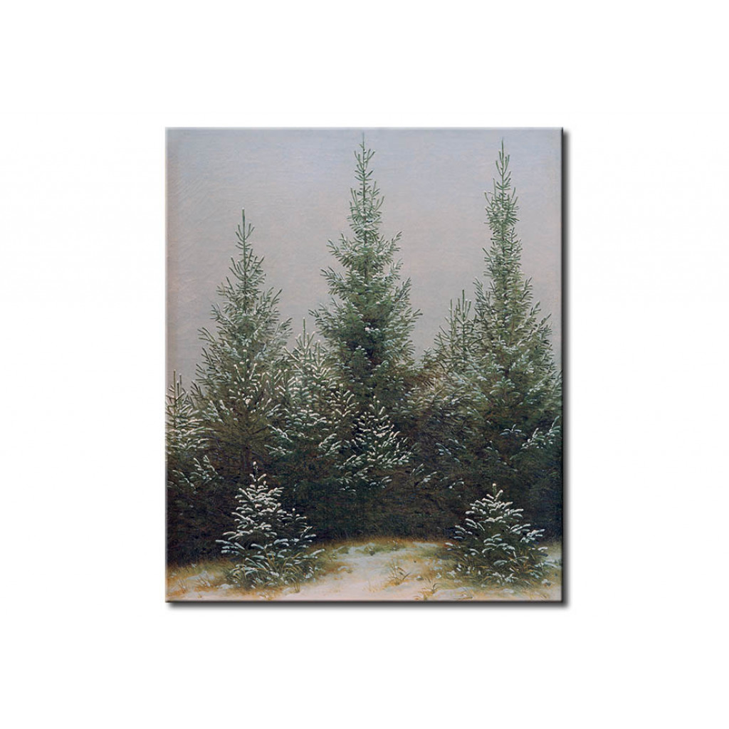 Schilderij  Caspar David Friedrich: Fichtendickicht Im Schnee