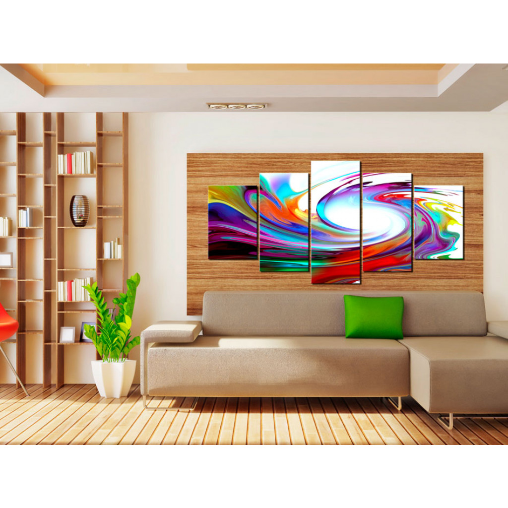 Schilderij  Abstract: Rainbow - Swirl
