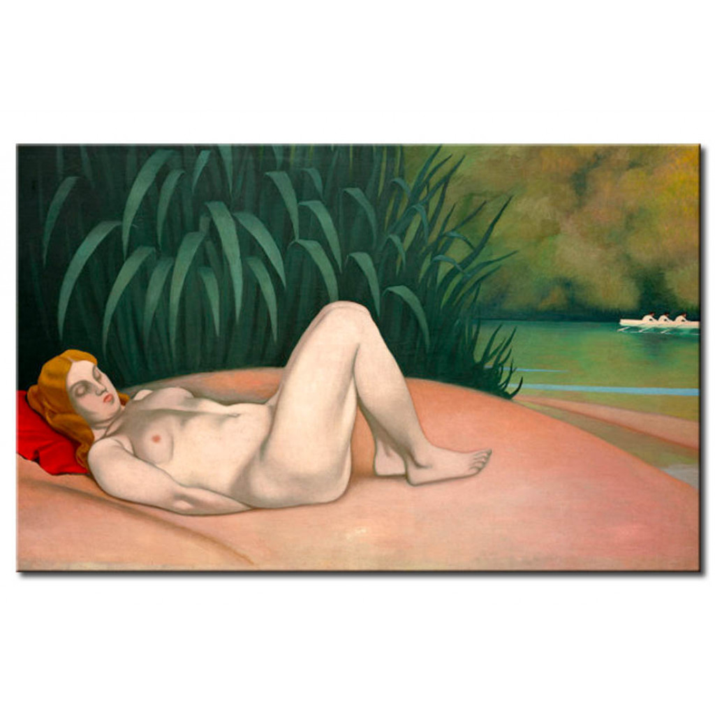 Schilderij  Félix Vallotton: Femme Nue Dormant Au Bord De L'eau