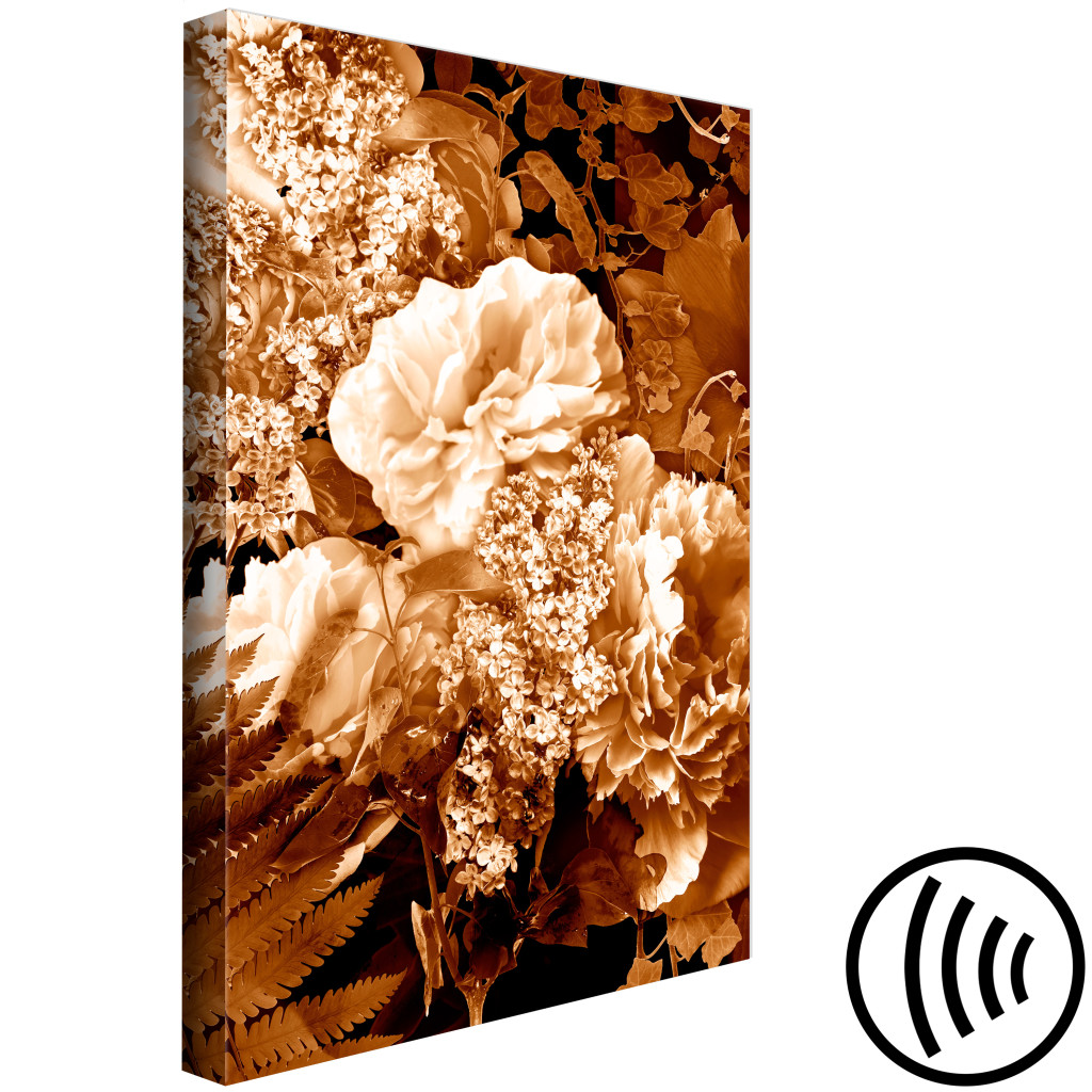 Schilderij  Andere Bloemen: Herfstboeket Bloemen - Een Foto Van Bloemen In Sepia Kleur