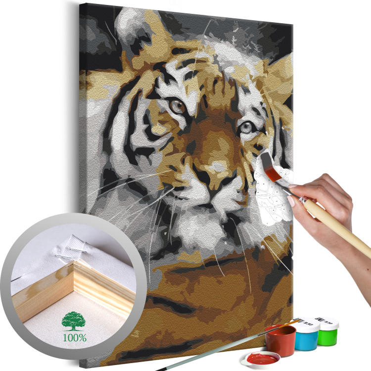 Obraz do malowania po numerach Przyjazny tygrys 132049