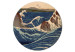 Quadro rotondo Japanese Woodcut Utagawa Hiroshige - Great Blue Wave 148749