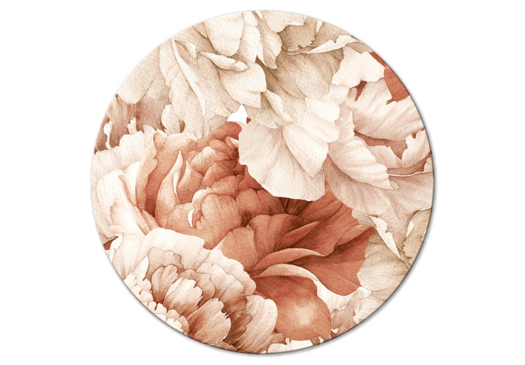 Rundes Bild Peonies - Decorative Flowers Painted With Paint in Bright Colors 149749