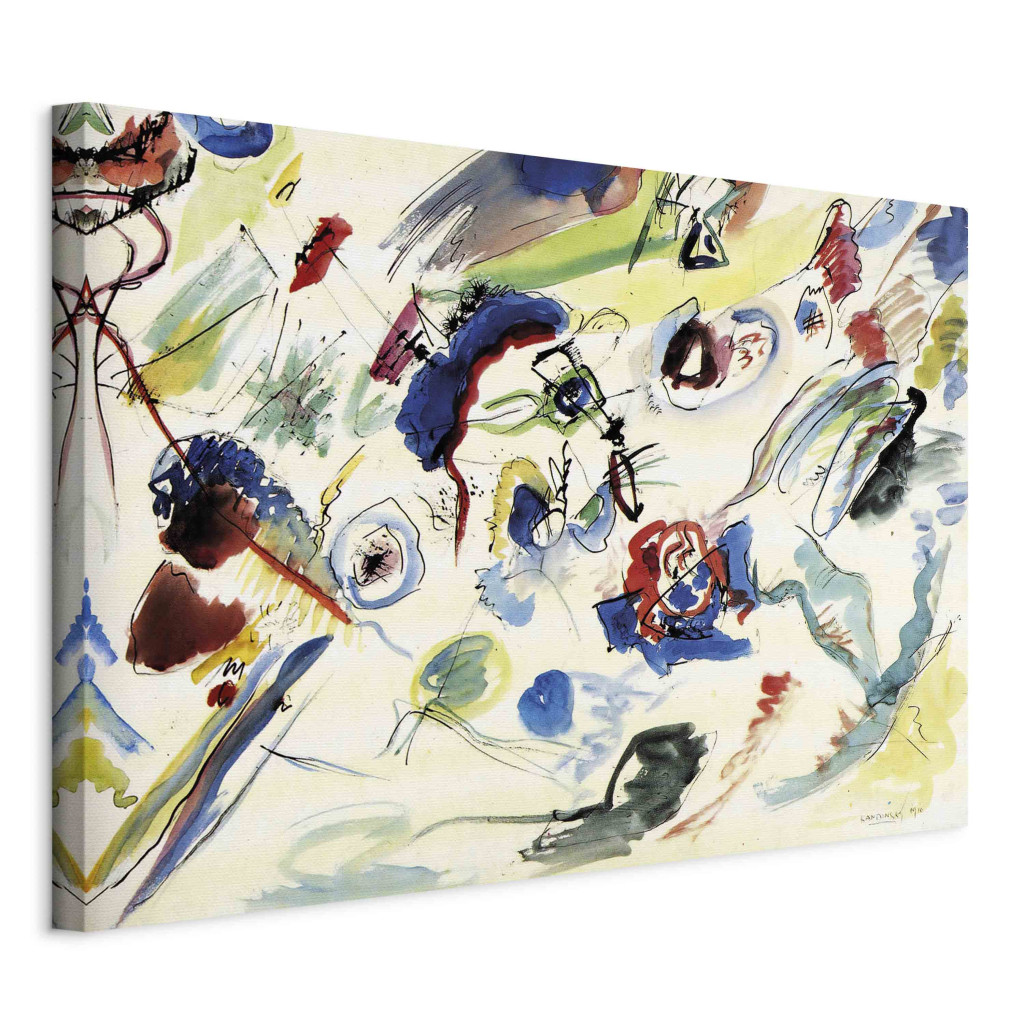Duży Obraz XXL Akwarelowe Rysunki - Subtelne Plamy Na Białym Tle Według Kandinsky'ego [Large Format]