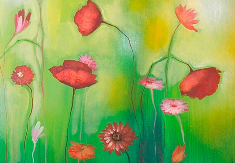 Tableau Matinée sur la prairie (1 pièce) - Paysage coloré avec fleurs 48649 additionalImage 3