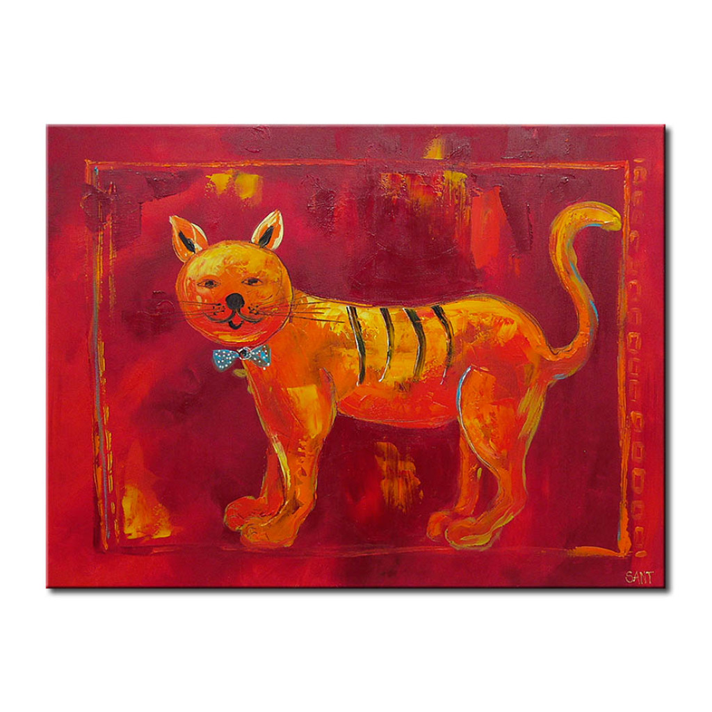 Målning Orange Cat