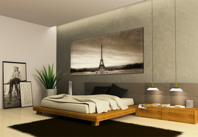 Quadro pintado Paris em nevoeiro - Torre Eiffel 50449 additionalImage 2