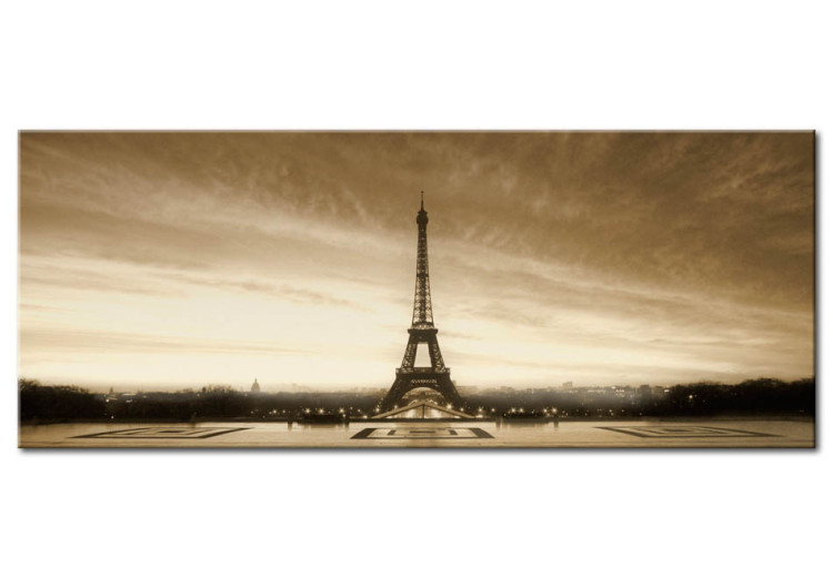 Quadro pintado Paris em nevoeiro - Torre Eiffel 50449