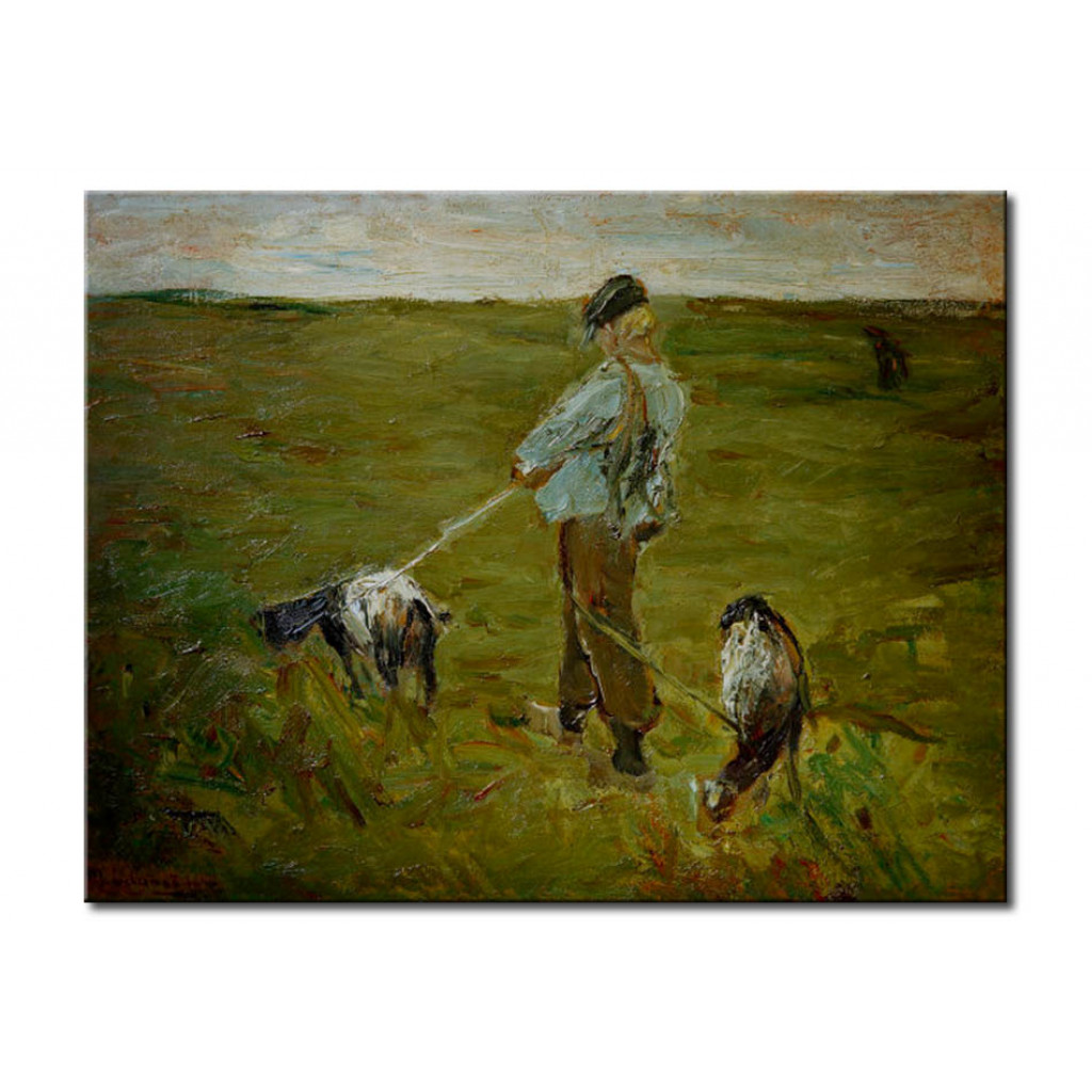 Schilderij  Max Liebermann: Junge Mit Ziegen