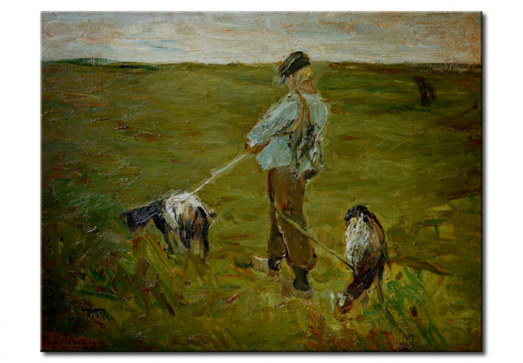 Tableau mural Garçon avec des chèvres 53449