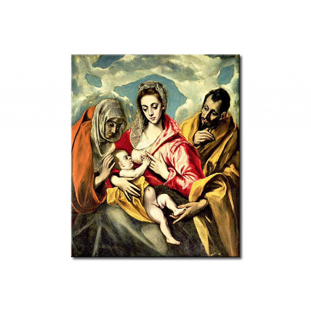 Schilderij  El Greco: Virgin And Child With SS. Anne And Joseph