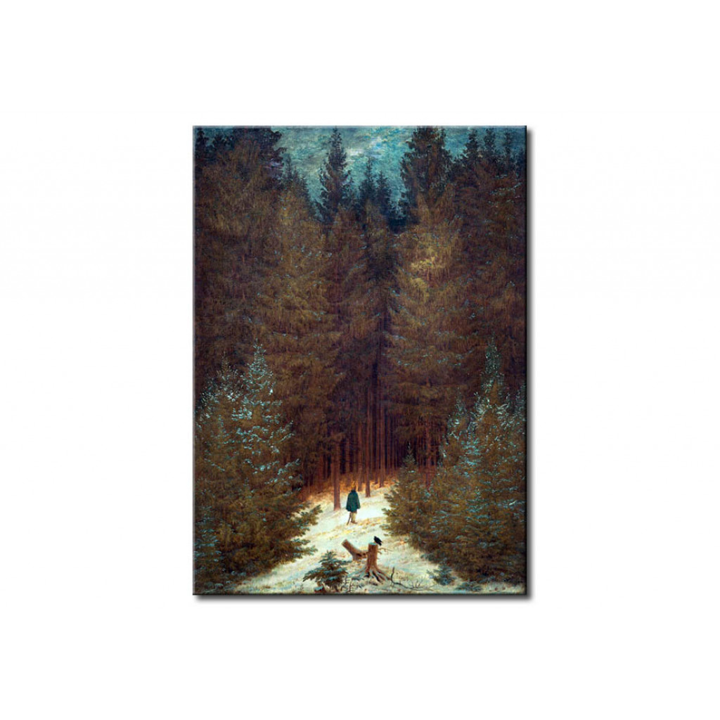 Cópia Impressa Do Quadro The Hunter In The Forest (Snowcovered Fir Wood, Fir Wood With The Raven)