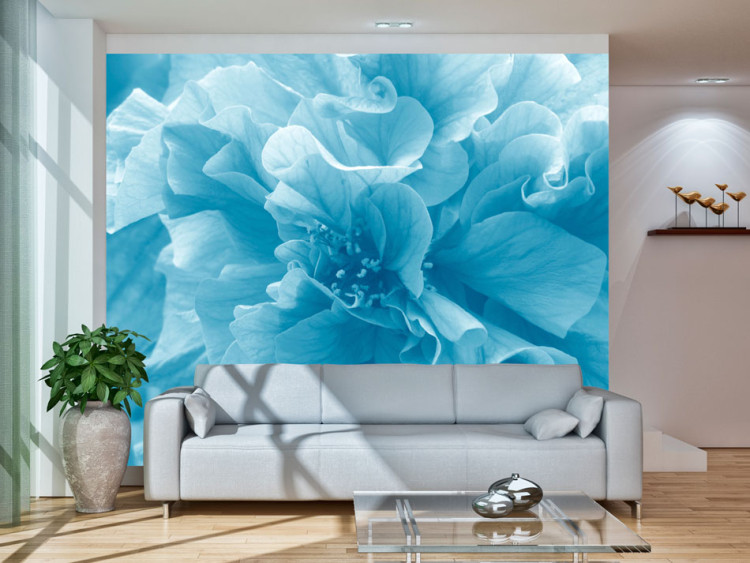 Wall Mural Blue Azaleas - Close-up of Flower Petals in Bright Colours 60449