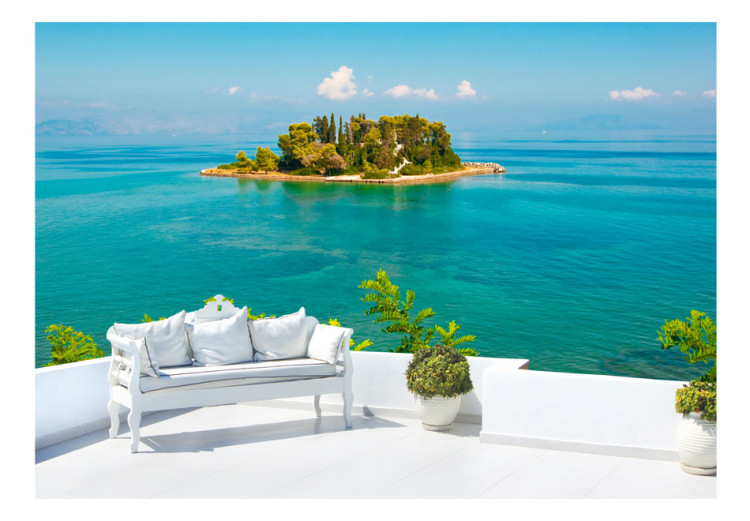 Mural Descanso - terraço com vista para o mar turquesa e uma ilha solitária 91649 additionalImage 1