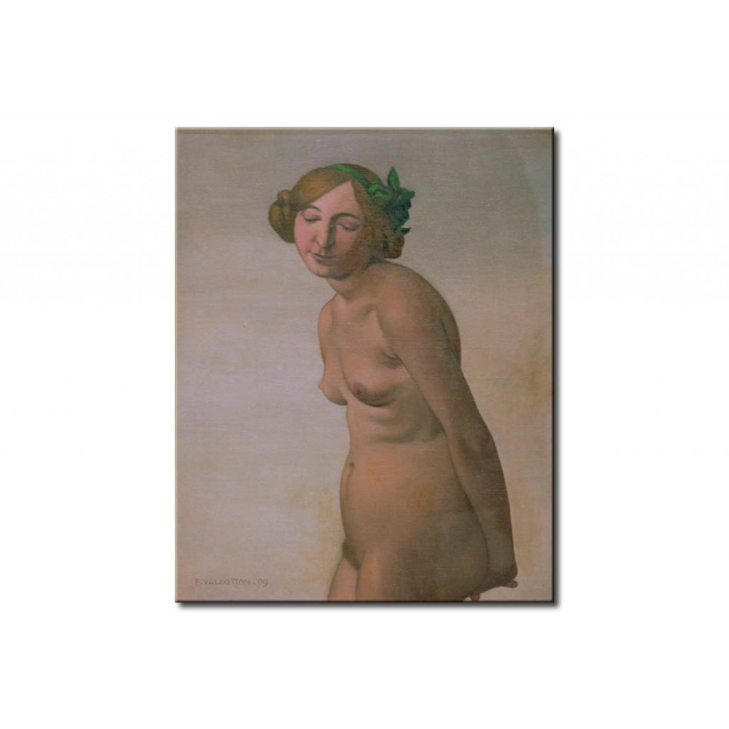 Schilderij  Félix Vallotton: Weiblicher Akt Mit Grüner Haarschleife