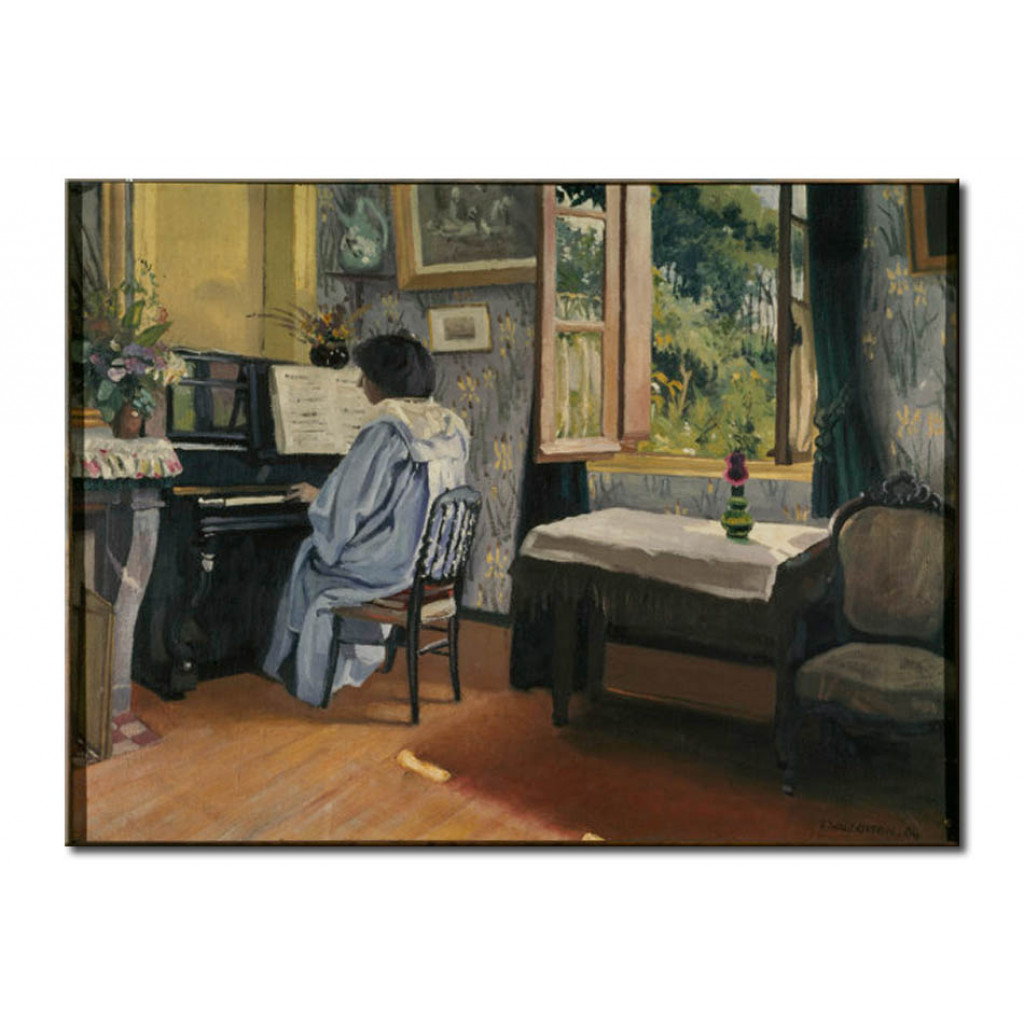 Schilderij  Félix Vallotton: Woman At The Piano