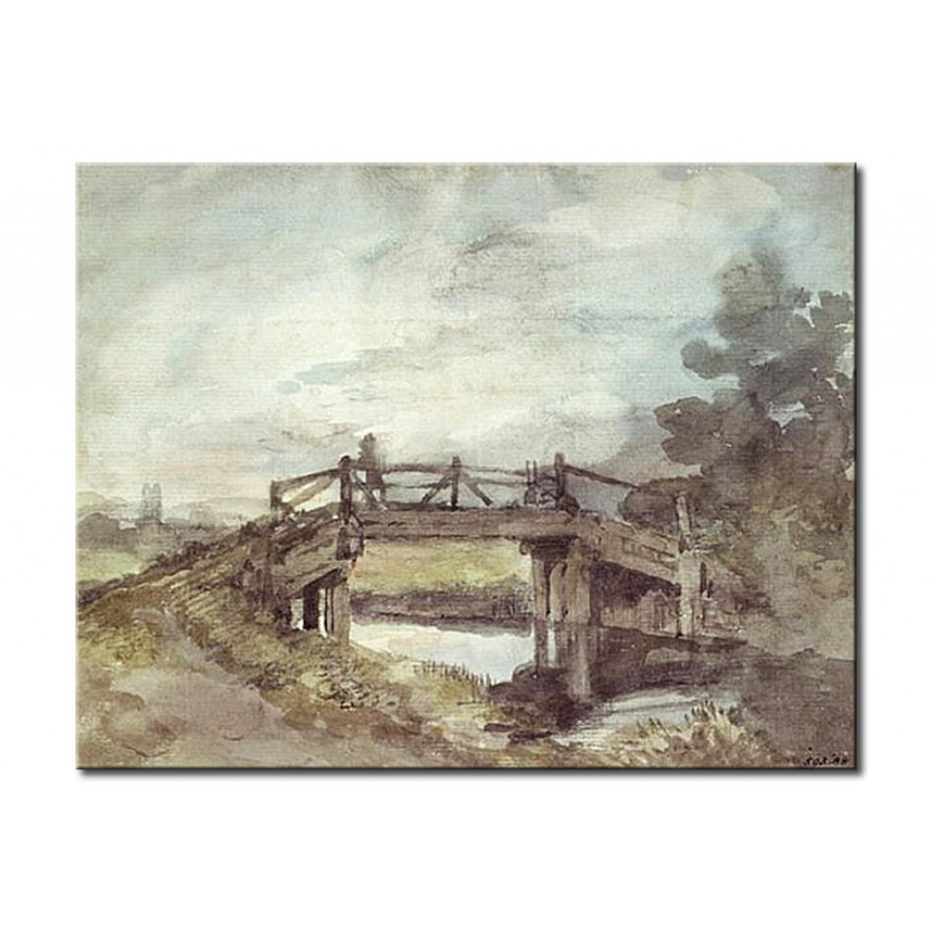 Schilderij  John Constable: A Bridge Over The Stour