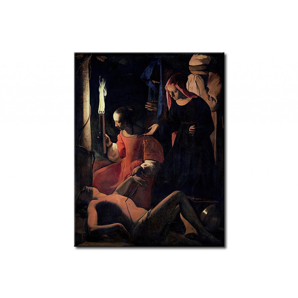 Schilderij  Georges De La Tour: St. Sebastian Tended By St. Irene