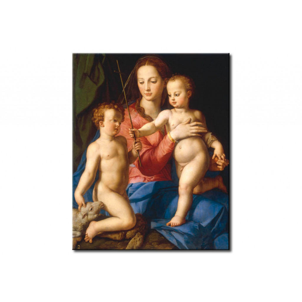 Schilderij  Agnolo Bronzino: Madonna With Child And John