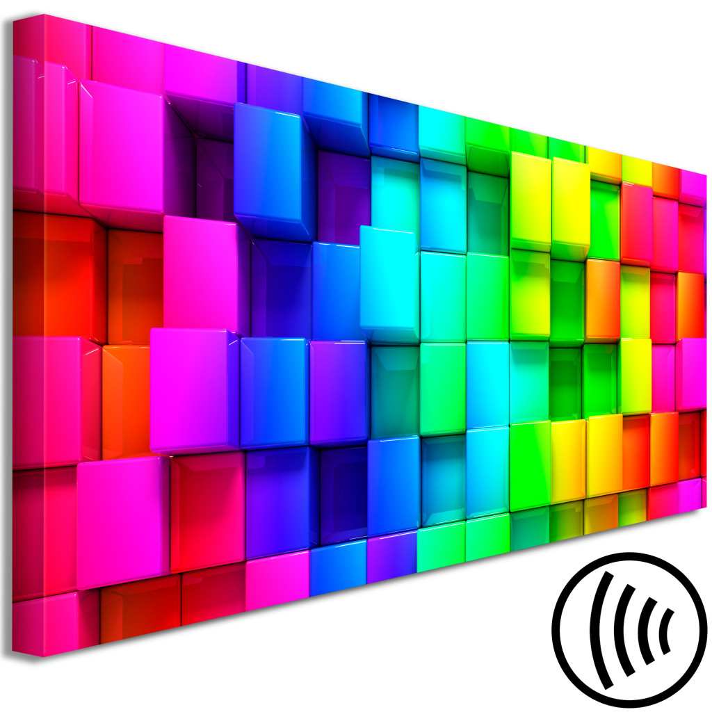 Schilderij  Gekleurde: Colourful Cubes (1 Part) Narrow