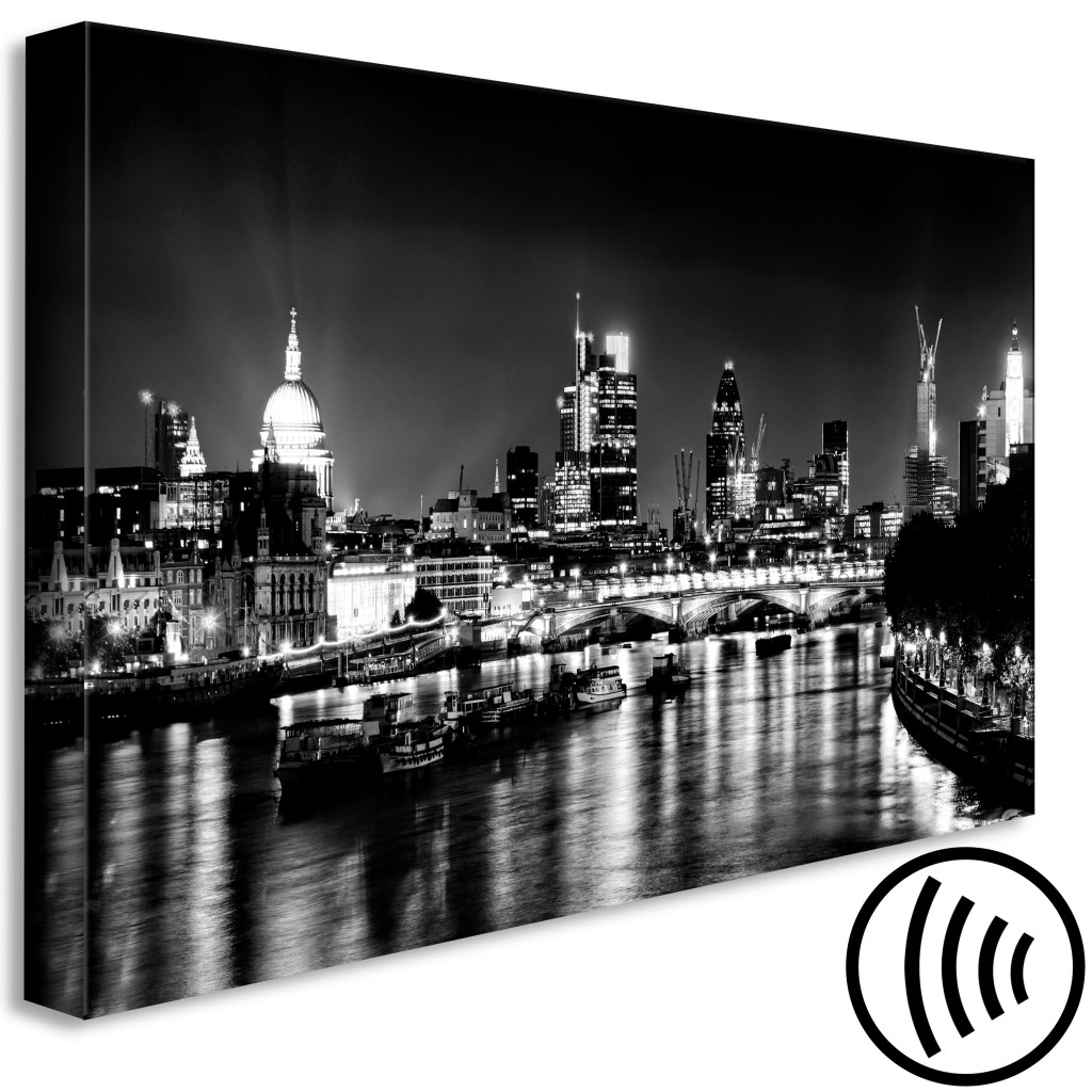 Obraz Londyńskie światła (1-częściowy) Czarno-biały