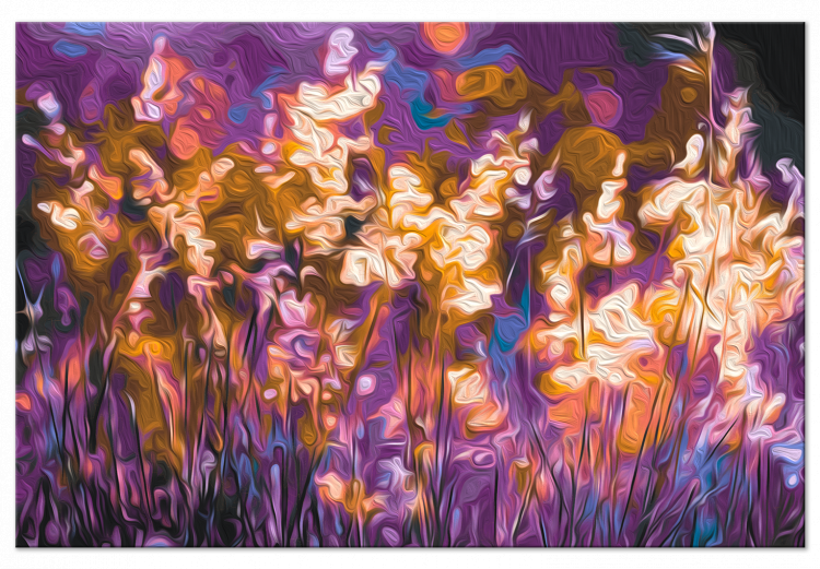Obraz do malowania po numerach Magiczna łąka - rozświetlone złote trawy na fioletowym tle 145159 additionalImage 3