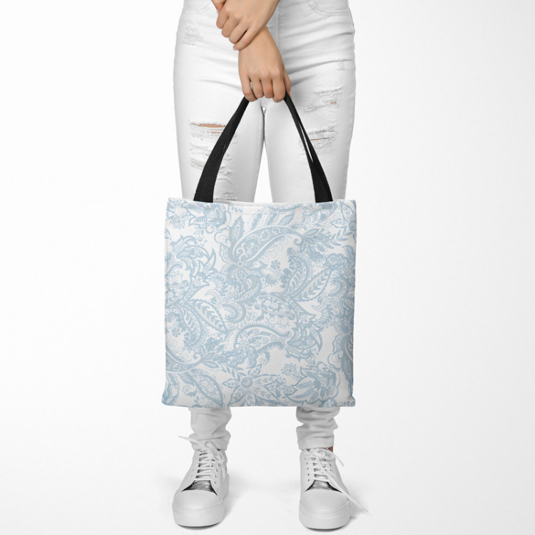 Totebag The delicacy of nature - flowers and leaves in white and blue 147459 additionalImage 2