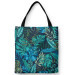 Shoppingväska Monstera in blue glow - plant motif with exotic leaves 147559
