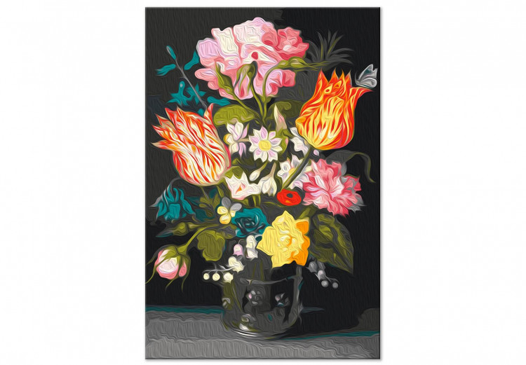 Paint by number Colorful Flowers - Bouquet of Tulips, Peonies and Lily of the Valley in a Vase 147659 additionalImage 4