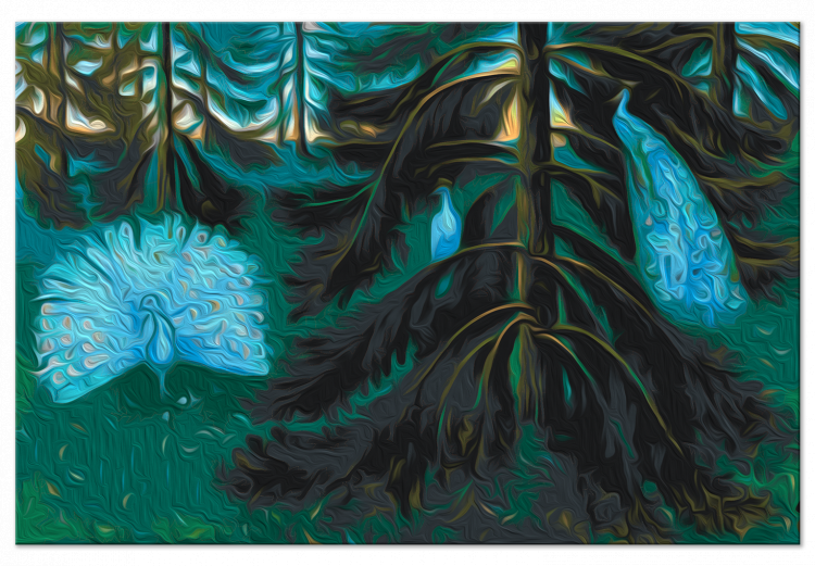 Paint by number Peacocks at Dusk - White Birds in a Dark Coniferous Forest 148459 additionalImage 7