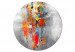Tableau rond Color Richness - Abstract Lively Colors on a Gray Background 148759