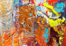 Rund tavla Color Richness - Abstract Lively Colors on a Gray Background 148759 additionalThumb 2