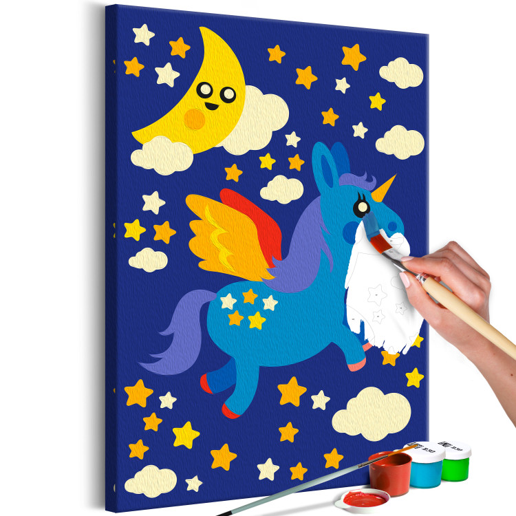 Painting Kit for Children Night Meeting - Unicorn, Moon and Stars in a Dark Landscape 149759 additionalImage 4