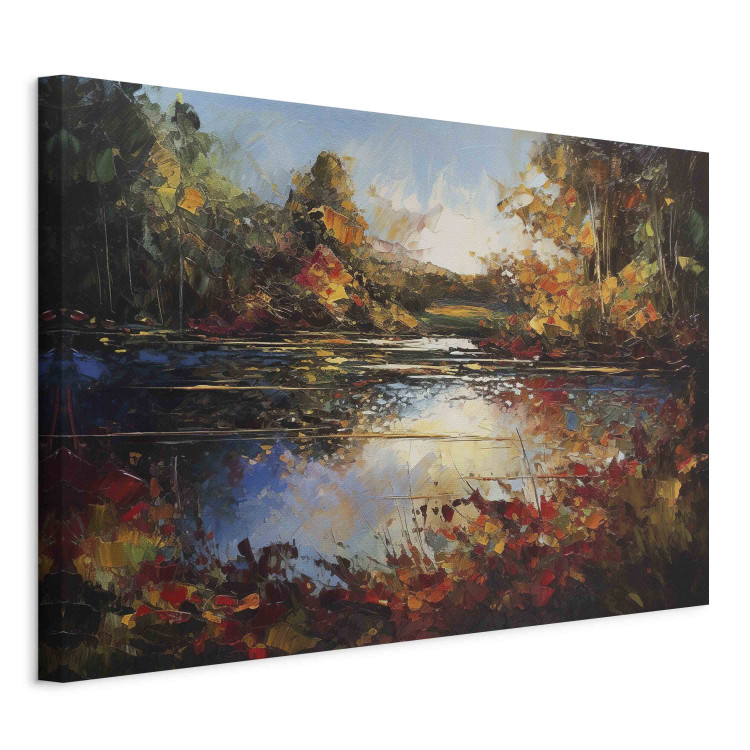 Cuadro XXL Lake in Autumn - An Orange-Brown Landscape Inspired by Monet [Large Format] 151159 additionalImage 2