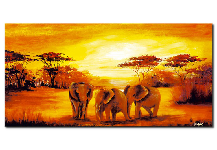 Quadro su tela La danza degli elefanti 49459