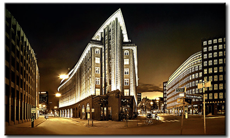 Tableau moderne Hambourg : centre de la cité dans la nuit d'été  50559